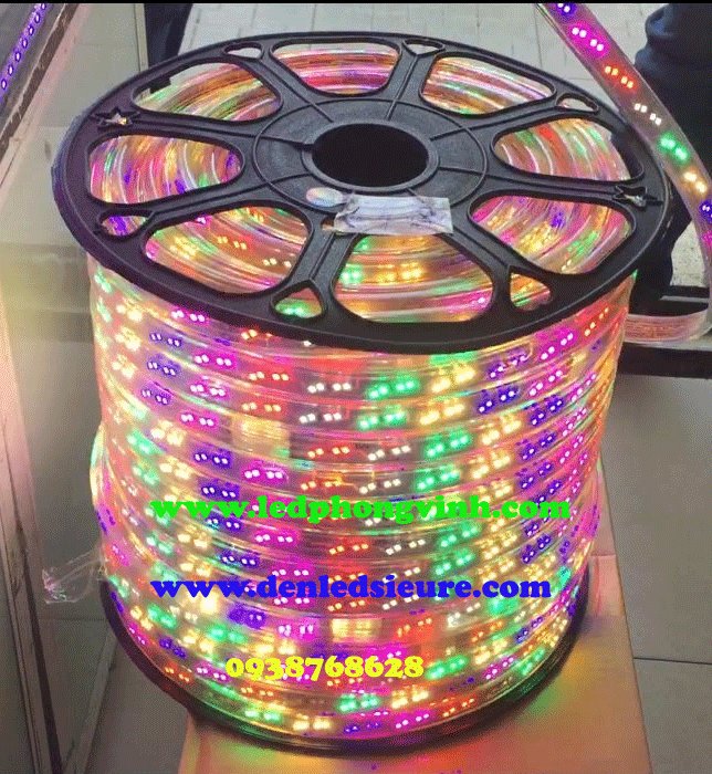 Led dây chạy đuổi cuộn 220V 7 màu RGB