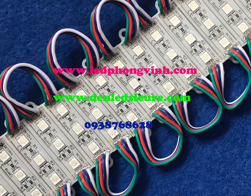 LED MODULE 3 BÓNG 7 MÀU RGB NGẮN 4512